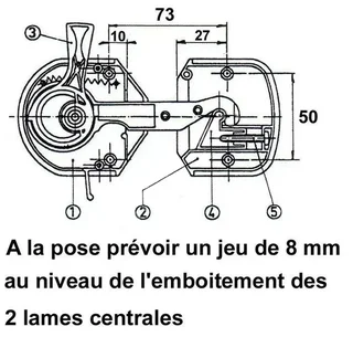 Verrou sécurité persienne coulissante PVC réglable gris MPM 726900