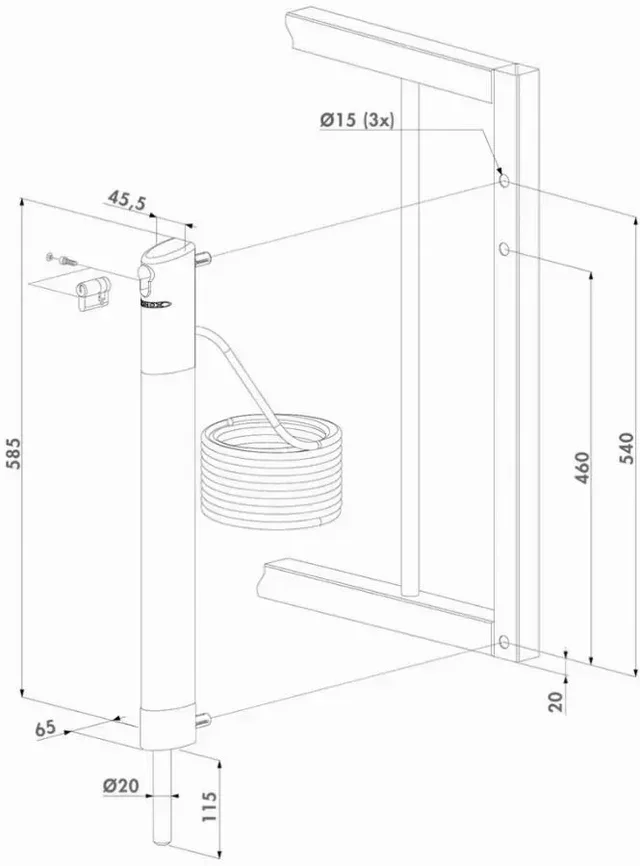 Motorized electric lock Electradrop R-ZILV Locinox for gate and garage door