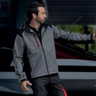 Chaqueta Softshell Hombre FACOM Trial Negro/Gris FXWW2020E - Cortavientos Técnico 3 Capas