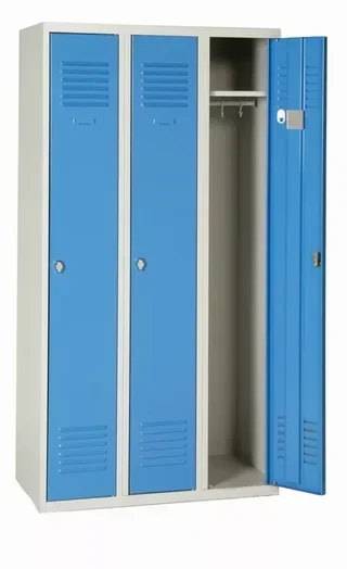 Vestiaire industriel AKAZE Propre 3 colonnes 180x90x50 cm acier époxy