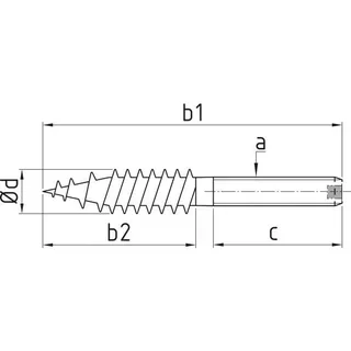 Vis mixte bois-métal inox M6 30/44mm brossé E8461158