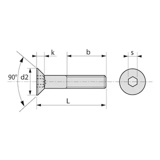 Sechskant-Innensechskant-Senkkopfschraube FHC 10.9 verzinkt 6x30 mm Packung 200 Stück LENNIE