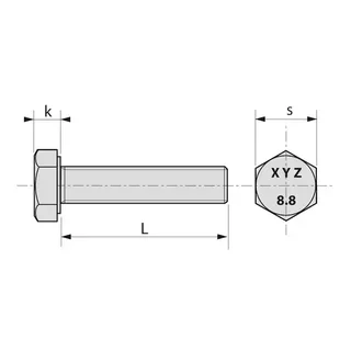 Sechskantschraube 8.8 verzinkt 16x120 mm - Box 25 Stück LENNIE