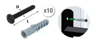 Vis à tête fraisée indévissable TORBEL Ø8x60mm noir lot 10