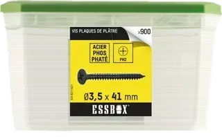 Vis ESSBOX SCELL-IT plaque plâtre Ø3,5x41 mm boîte 900 vis EX-5211421