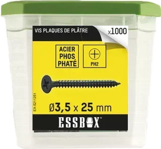 Vis ESSBOX SCELL-IT Ø3,5x25mm plaque plâtre - Boîte 1000