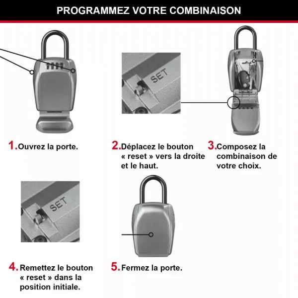 Boite à clés MASTERLOCK avec anse – Sécurité renforcée – 5414D
