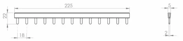 Peigne de raccordement réversible phase / neutre DEBFLEX L.225 mm – 707080