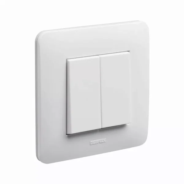 Appareillage encastré double va et vient complet Casual DEBFLEX Blanc brillant – 742720