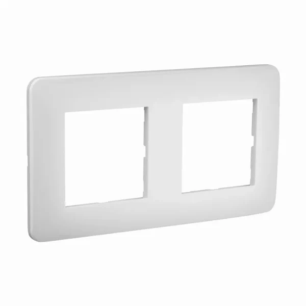 Plaque de finition double poste horizont./vertical entraxe 71mm Casual DEBFLEX Blanc brillant – 742002