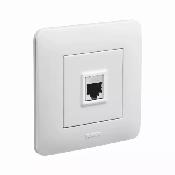 Appareillage encastré prise Rj45 complet Casual DEBFLEX Blanc brillant – 742790