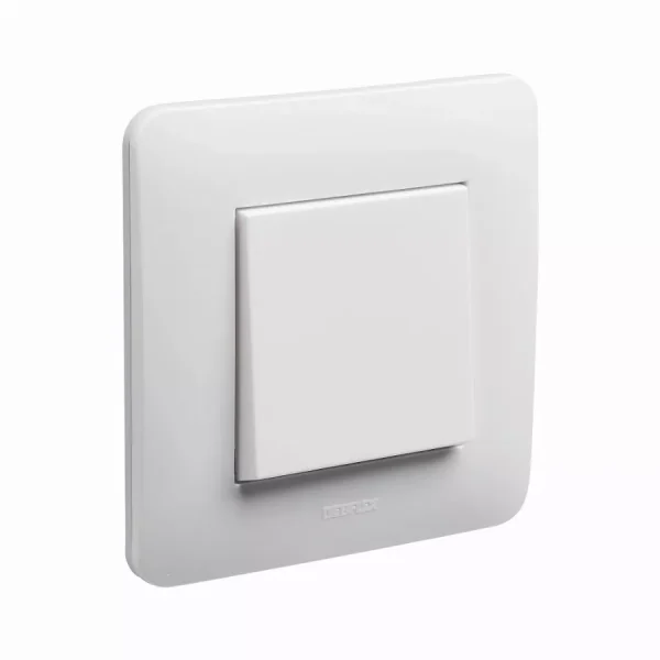 Appareillage encastré bouton poussoir complet Casual DEBFLEX Blanc brillant – 742730