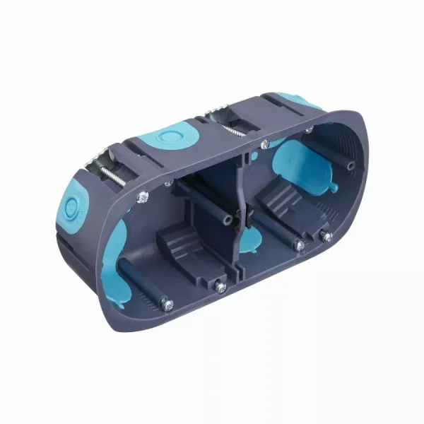 Boite appareillage 2 postes multimatériaux « stop air » Ø67 x prof.40mm entraxe 71mm DEBFLEX Gris/bleu – 718385