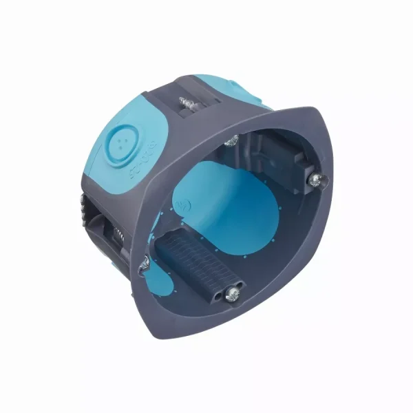 Boite appareillage 1 poste multimatériaux « stop air » Ø67 x prof.40mm DEBFLEX Gris/bleu – 718382