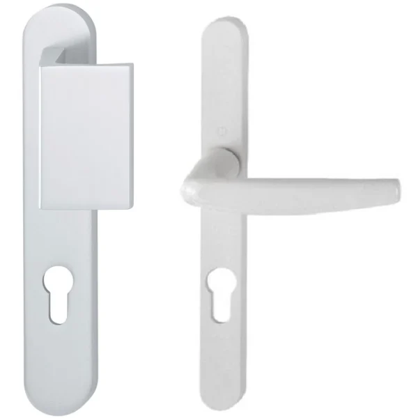 Ensemble de porte palière plaque étroite aileron Atlanta HOPPE 554/3346/1530 Blanc 9010 – Clé i – Entr.8/92 67/72 – C.8 – 3096095