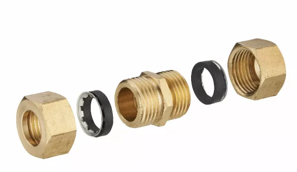 Jonction laiton à joint mixte égale pour tube cuivre NOYON & THIEBAULT – 414G
