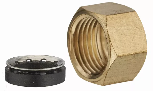 Écrou laiton + joint mixte femelle pour tube cuivre NOYON & THIEBAULT – Ø 12 mm – 460