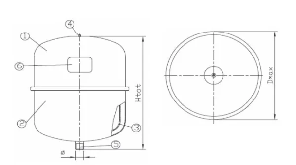 Vase d’expansion fermé THERMADOR pour chauffage/climatisation