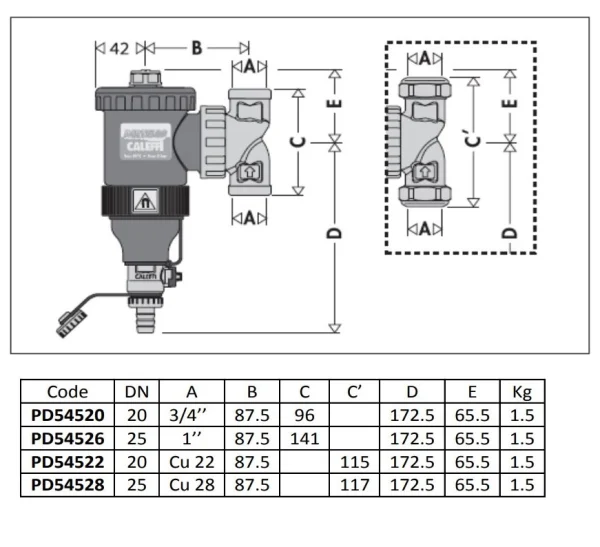 Pot de décantation Dirtmag 3/4″ orientable U545305 THERMADOR – PD54520