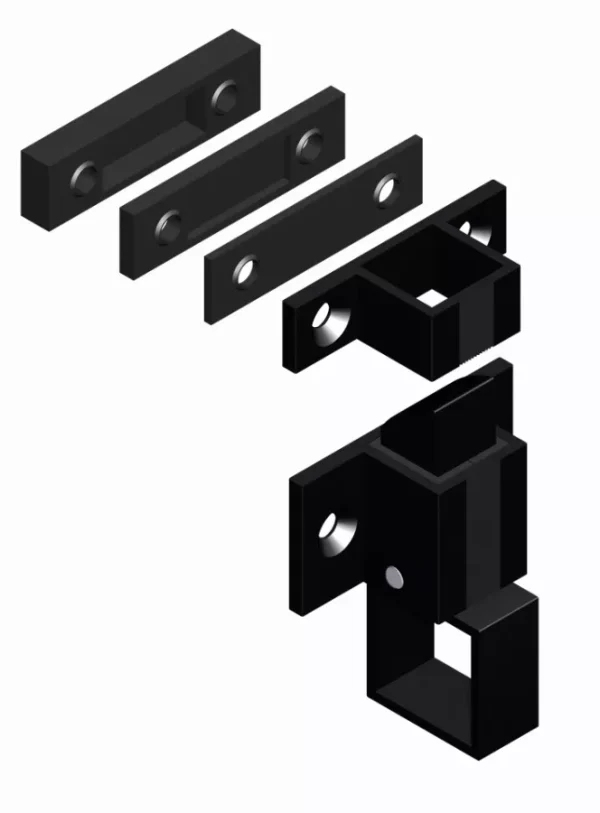 Loqueteau + gâche CROISSE DS – noir – 6402
