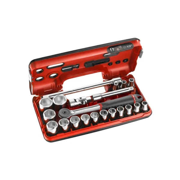 Coffret DBOX 21 pièces Cliquet étanche et douilles 1/2″ 6 pans métriques FACOM – S.161DBOX1PB