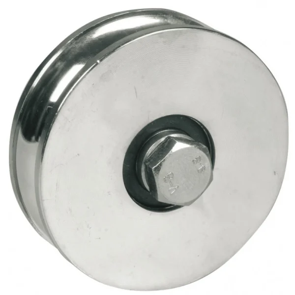 Roue à gorge ronde AVL Ø80 mm 1 roulement à bille – Charge 300 kg – Vis 12×50 mm – 914080A