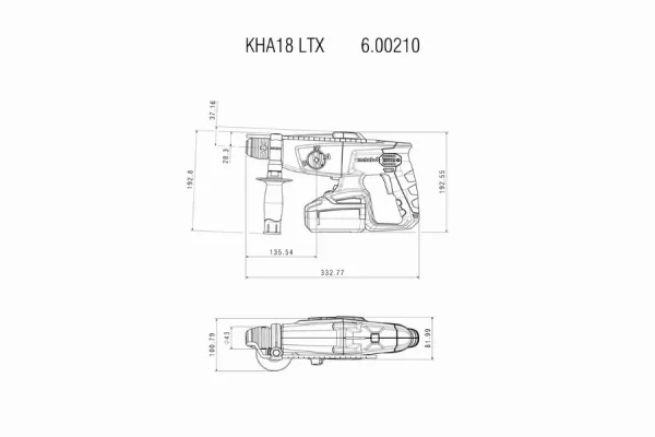 Marteau METABO – KHA 18V – LTX 2 x 4;0 Ah Li-Power; ASC 55; coffret – 600210500