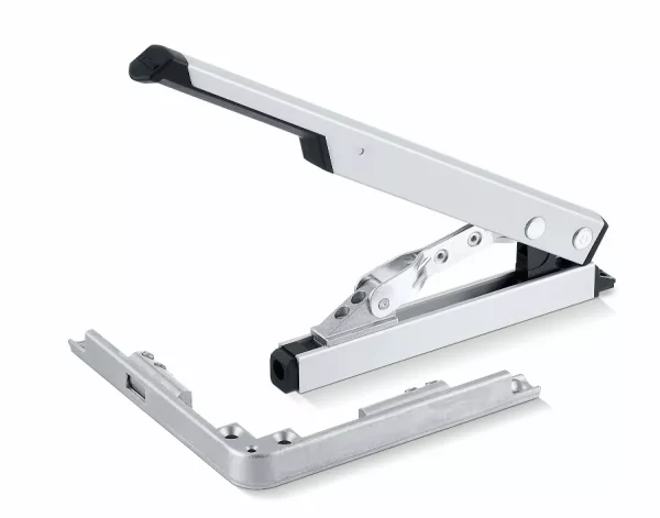 Boîte de base ferme-imposte en applique OL90/95 GEZE – EV1 – Argent – (Poignée + Renvoi 90°) – 30611