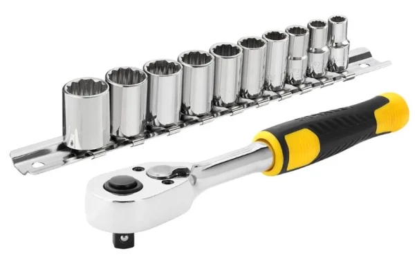 Cliquet 72 dents 1/4″ + 10 Douilles STANLEY – 11 pièces – STMT82666-0