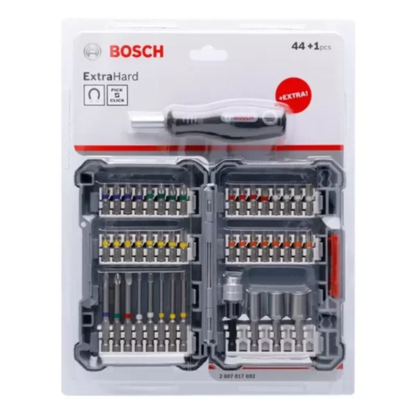 Assortiment d’embouts de vissage – BOSCH – 44 pièces + tournevis – 2607017693