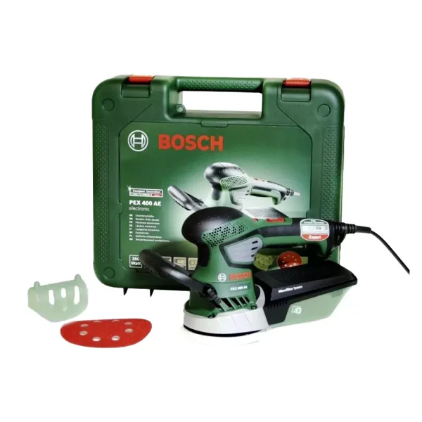 Ponceuse excentrique PEX 400 AE – 350W – BOSCH – avec accessoires – coffret – 06033A4000
