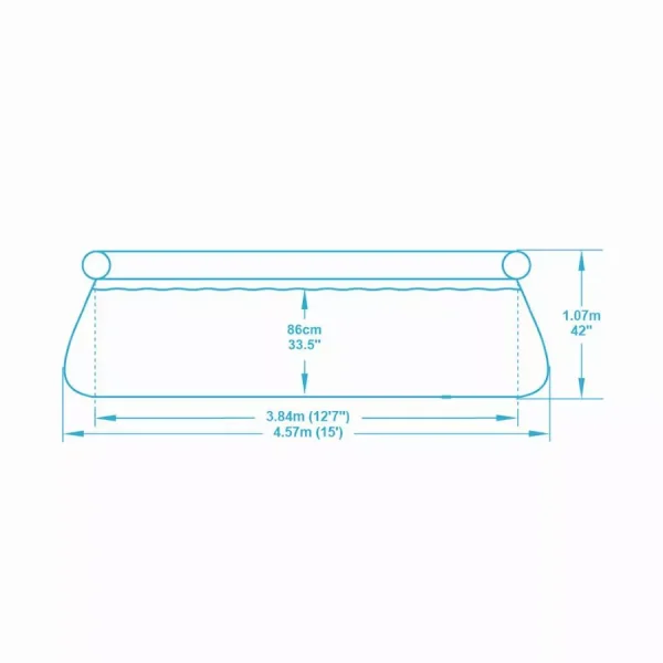 Piscine Fast Set ronde 457×107 cm motif rotin gris BESTWAY – 57372
